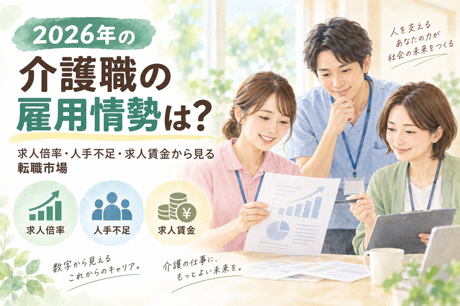 2026年の介護職の雇用情勢は？求人倍率・人手不足・求人賃金から見る転職市場